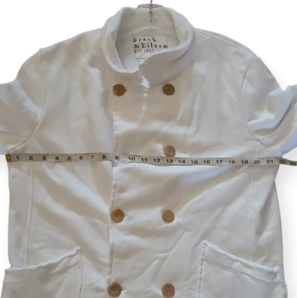 Frank & Eileen Belfast Triple Fleece Sweatshirt Peacoat White Jacket - Picture 15 of 17